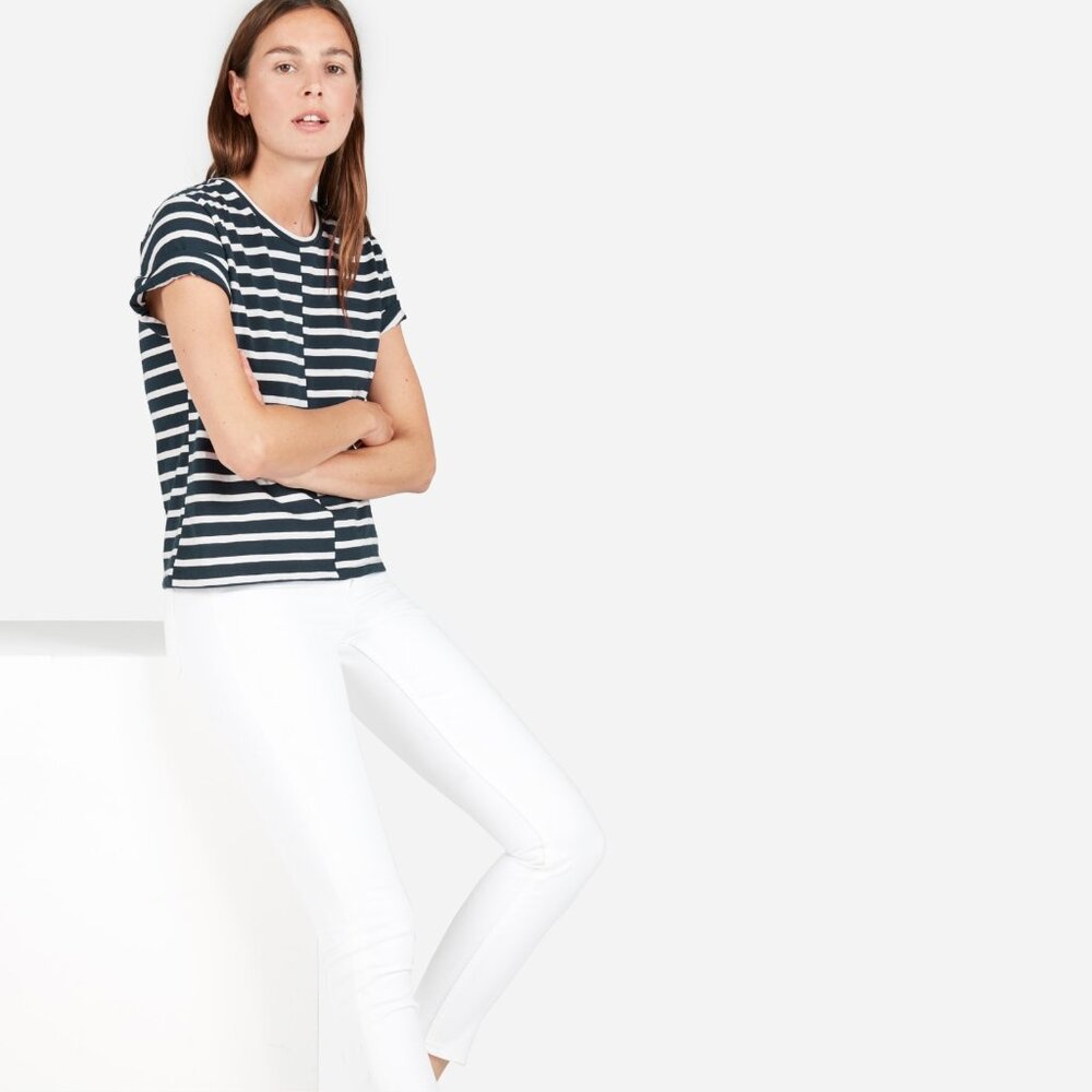 Everlane The Beach Tee Blue Base - Size XS